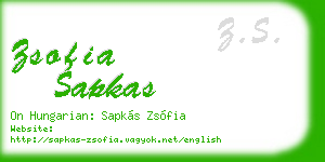 zsofia sapkas business card