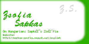 zsofia sapkas business card